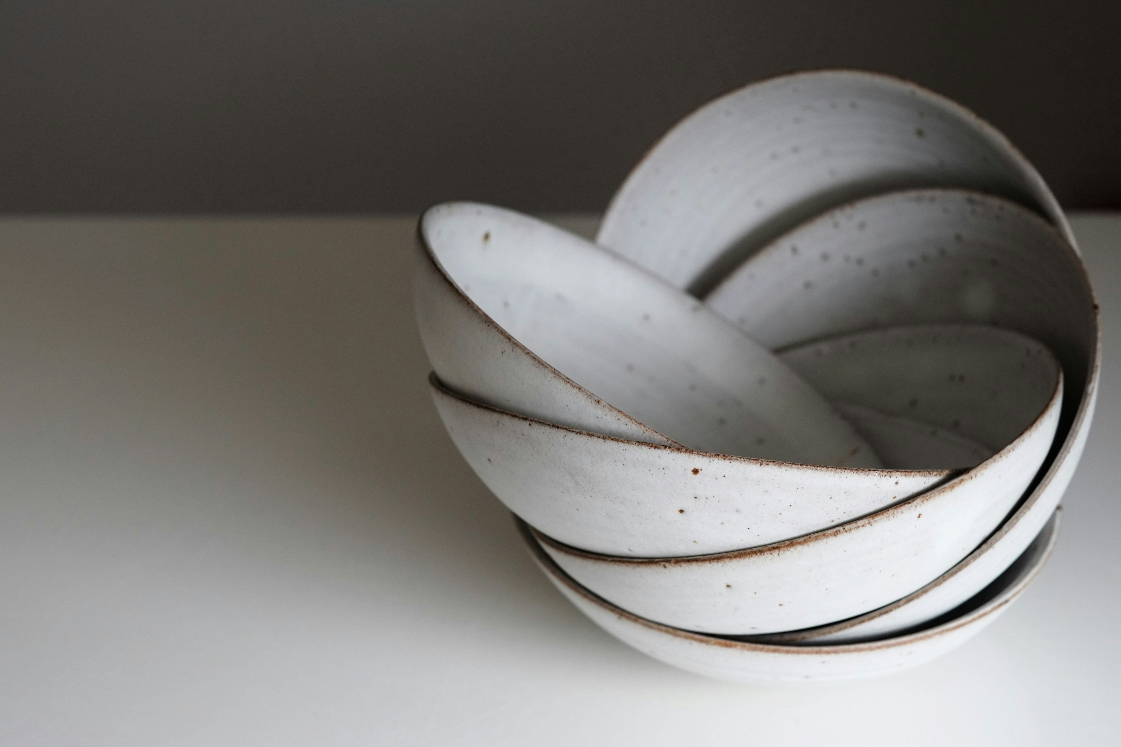 Speckled Stoneware Bowls — Set of 4